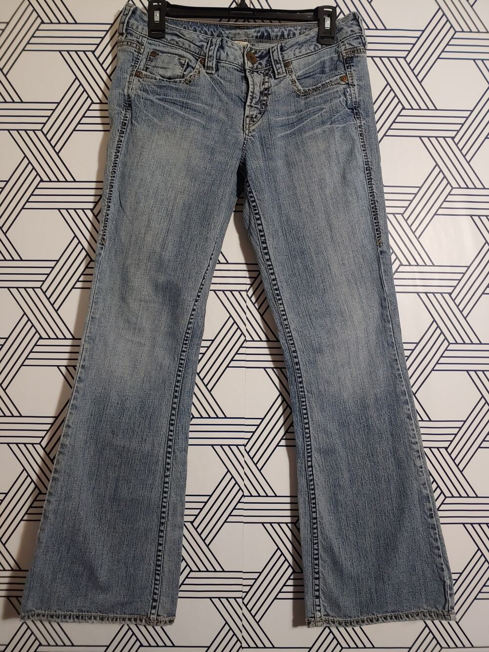 Y2K Womens Silver Jeans Western Glove Works Lola Size 28